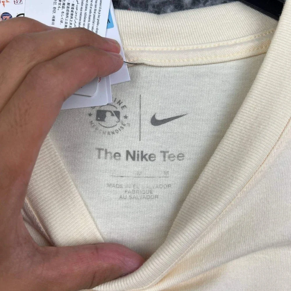 Nike Los Angeles Dodgers MLB Shirt Women Medium Cream Oversized New M